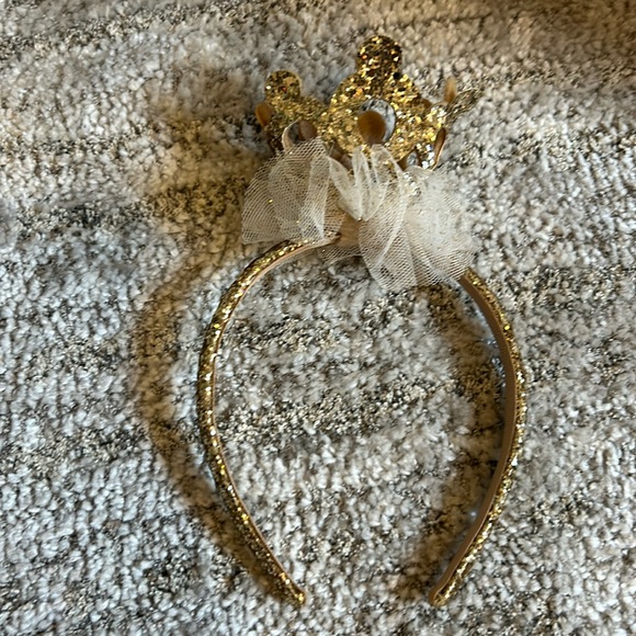 H&M Glitter Gold Sparkle Headband with Gold Crown - Picture 4 of 7